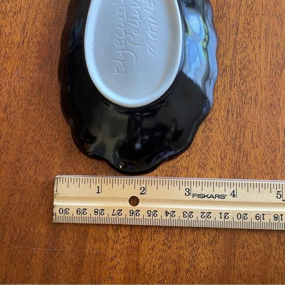 Edgecomb Potters Maine Shell Variegated Dish Blue Cream With Crystalline Glaze - Picture 10 of 12